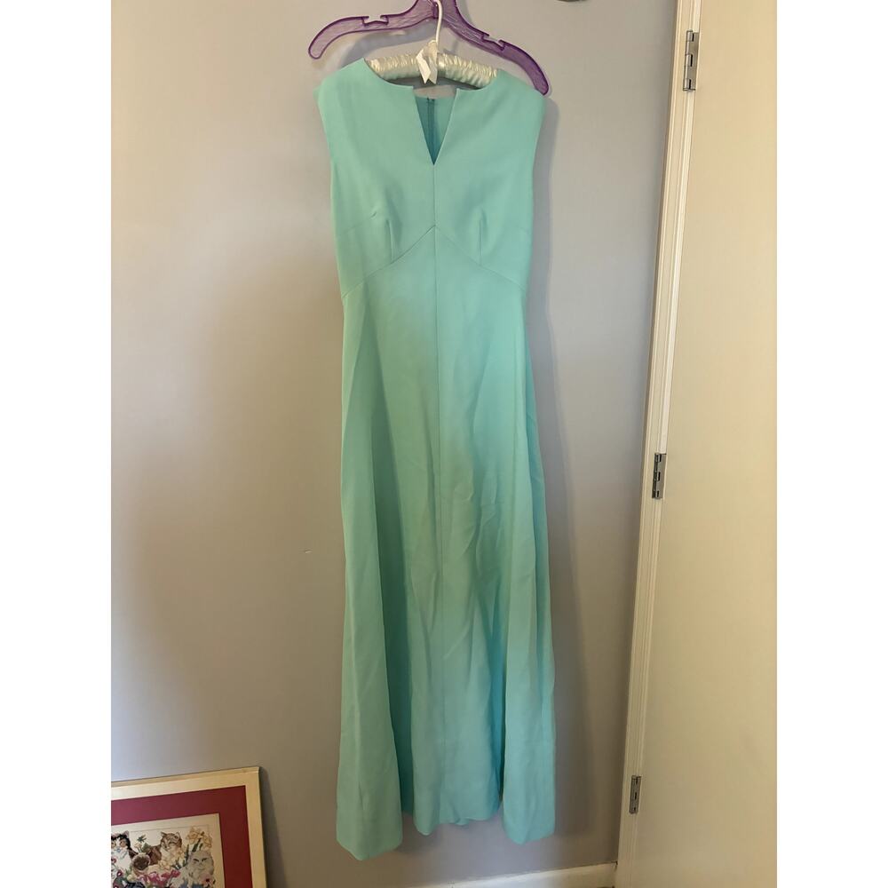 Vintage 60's Style Blue Formal Pencil Maxi Dress